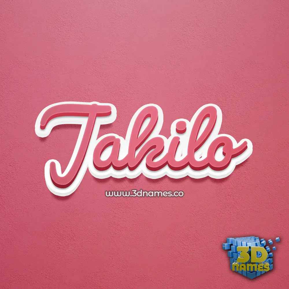 jakilo in Red Scribble style - 3D name wallpaper