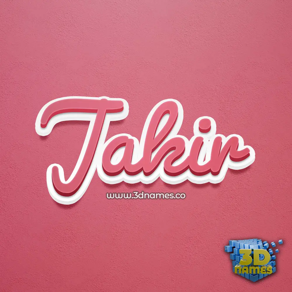 jakir in Red Scribble style - 3D name wallpaper