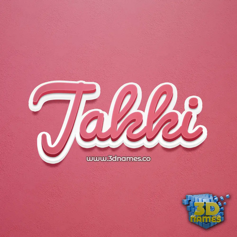 jakki in Red Scribble style - 3D name wallpaper