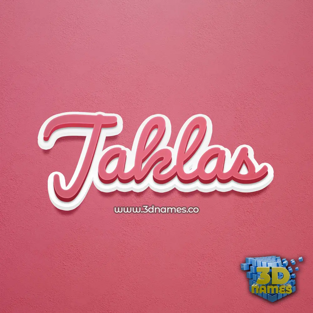 jaklas in Red Scribble style - 3D name wallpaper