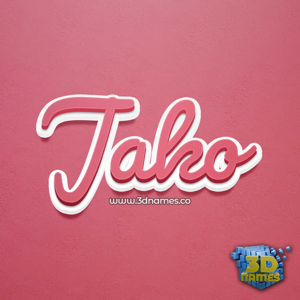 jako in Red Scribble style - 3D name wallpaper