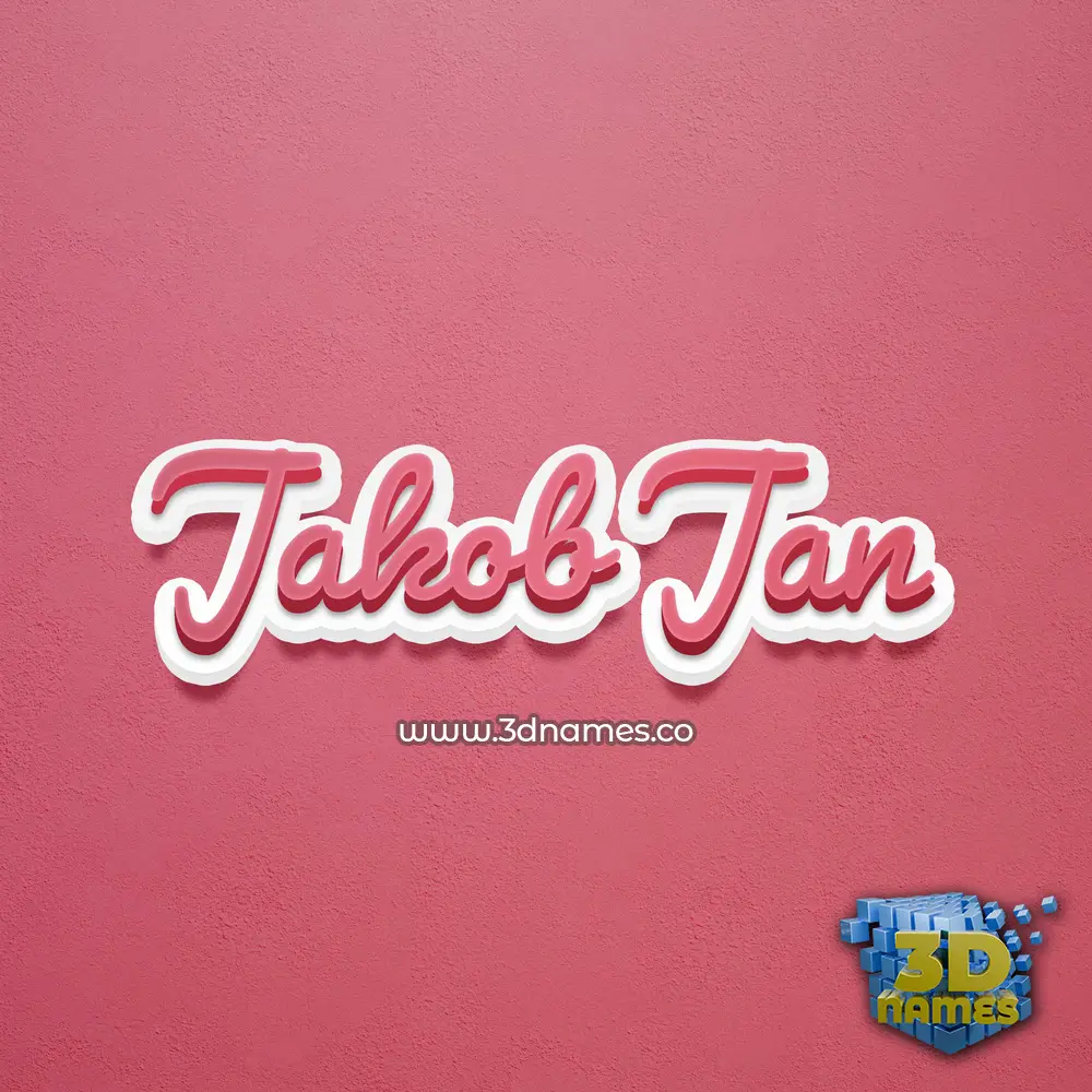 jakob jan in Red Scribble style - 3D name wallpaper
