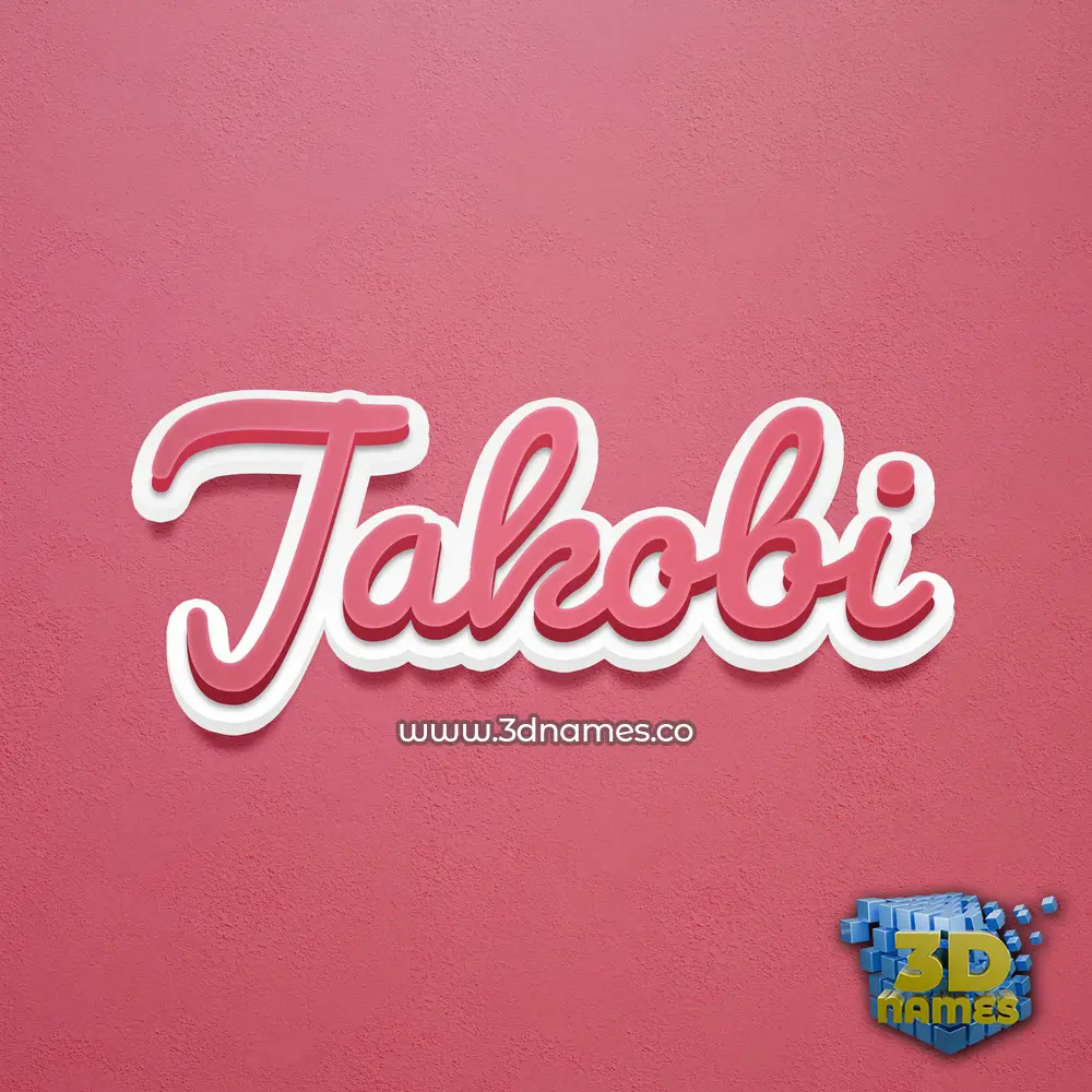 jakobi in Red Scribble style - 3D name wallpaper