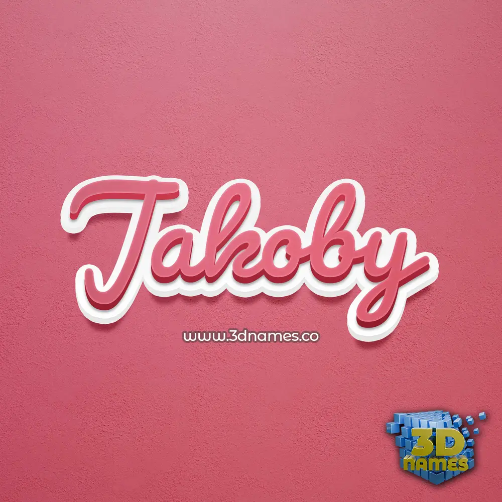 jakoby in Red Scribble style - 3D name wallpaper