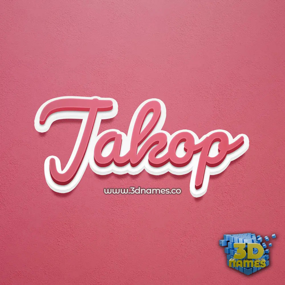 jakop in Red Scribble style - 3D name wallpaper
