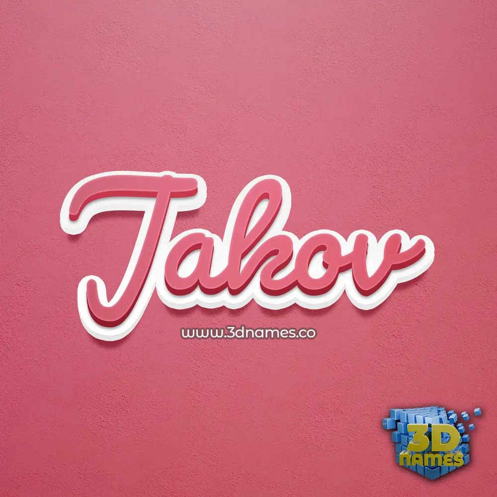 jakov in Red Scribble style - 3D name wallpaper