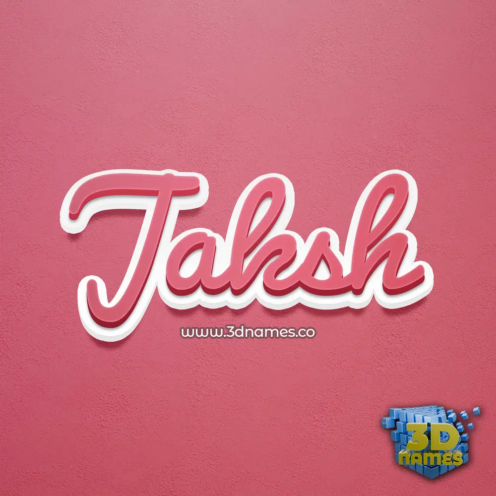 jaksh in Red Scribble style - 3D name wallpaper