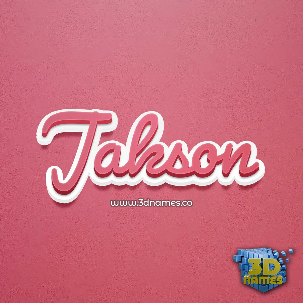 jakson in Red Scribble style - 3D name wallpaper