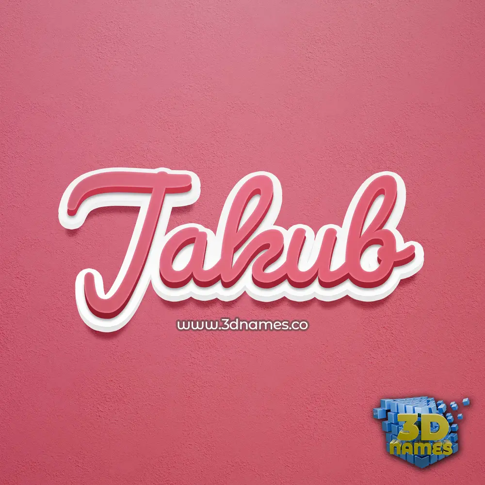 jakub in Red Scribble style - 3D name wallpaper