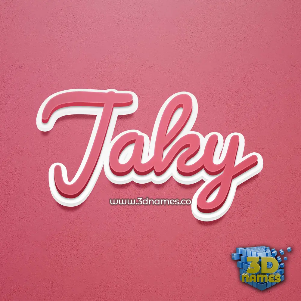 jaky in Red Scribble style - 3D name wallpaper