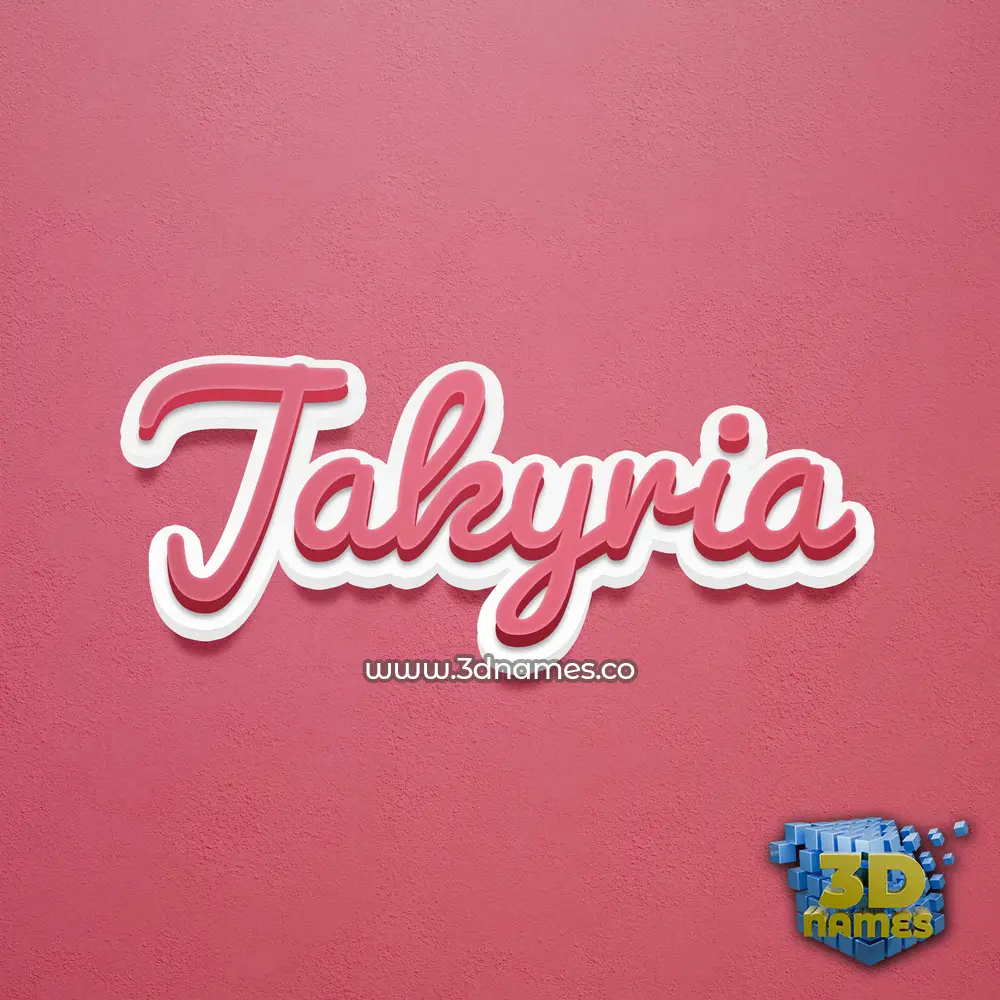 jakyria in Red Scribble style - 3D name wallpaper