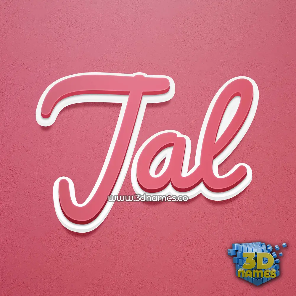 jal in Red Scribble style - 3D name wallpaper