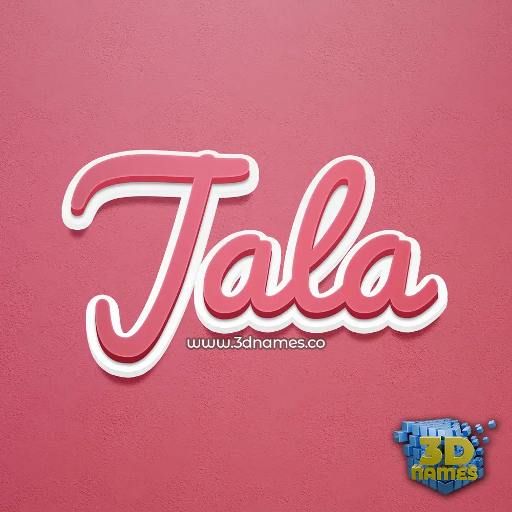 jala in Red Scribble style - 3D name wallpaper