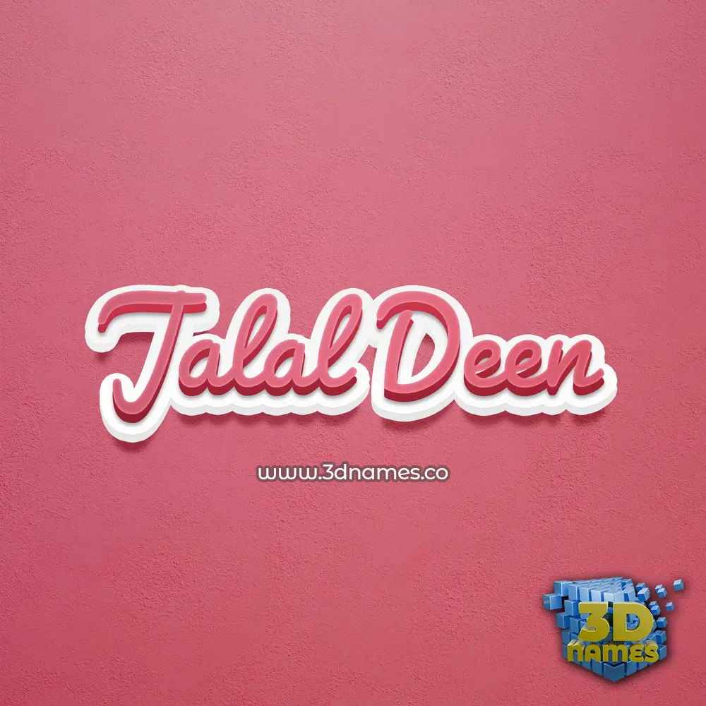 jalal deen in Red Scribble style - 3D name wallpaper