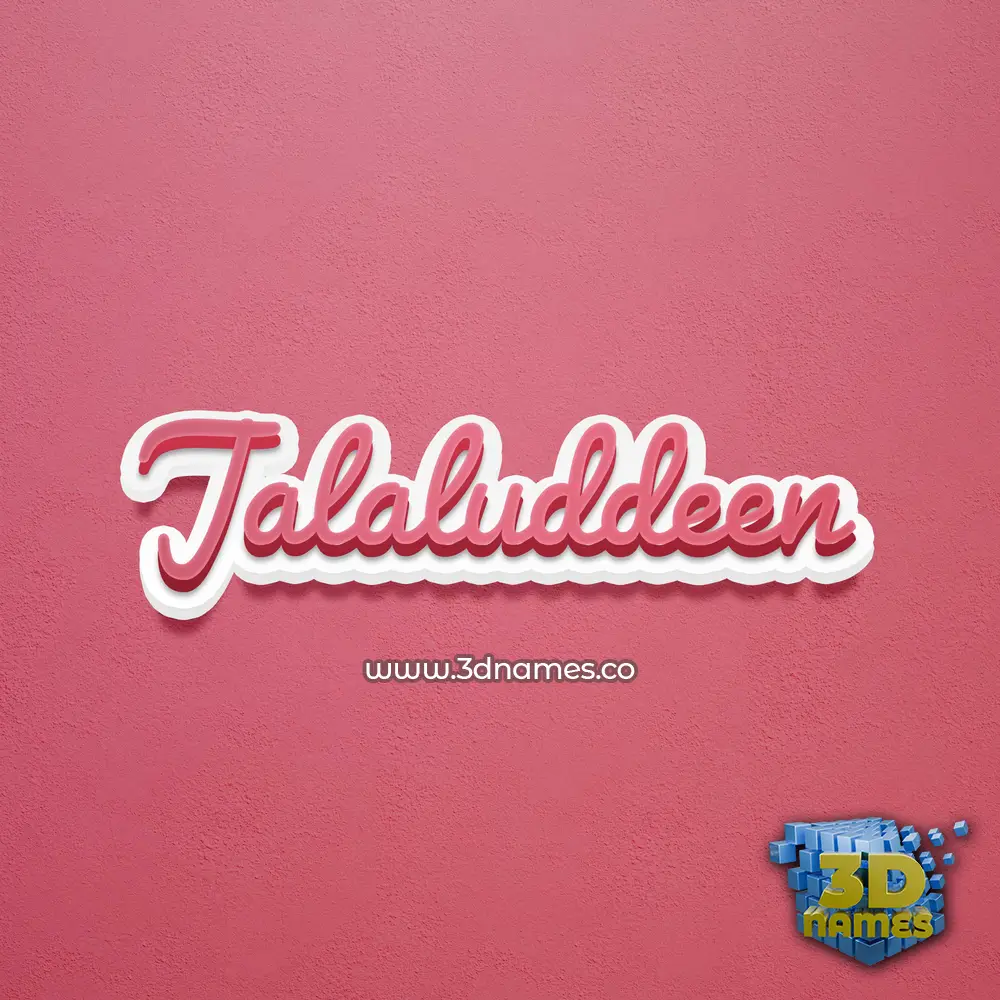 jalaluddeen in Red Scribble style - 3D name wallpaper