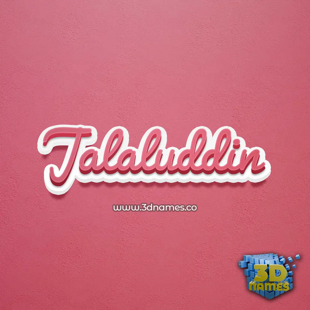 jalaluddin in Red Scribble style - 3D name wallpaper
