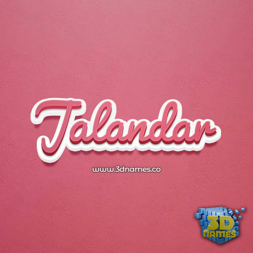 jalandar in Red Scribble style - 3D name wallpaper