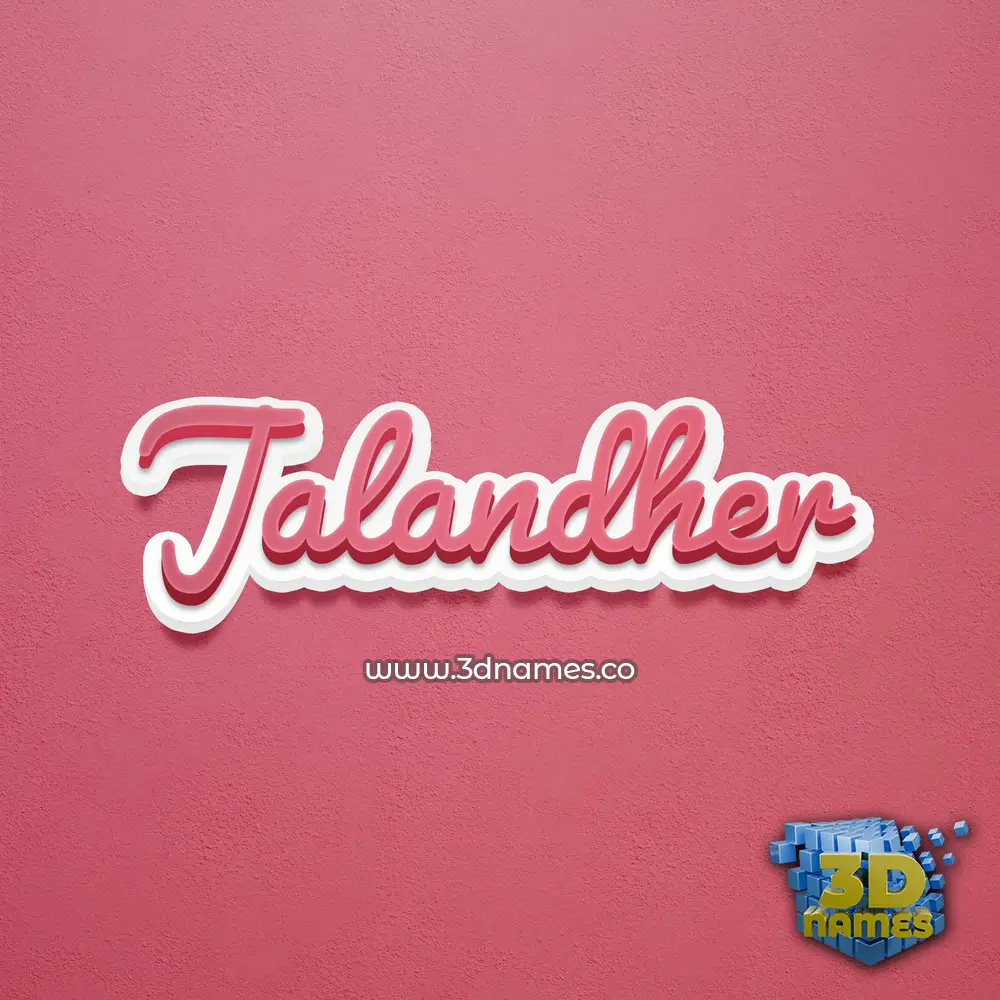 jalandher in Red Scribble style - 3D name wallpaper