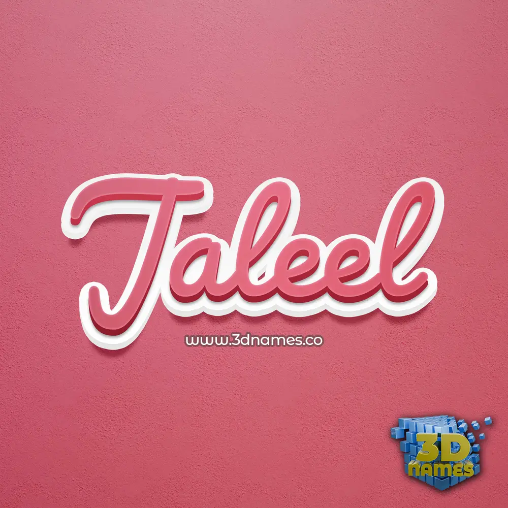 jaleel in Red Scribble style - 3D name wallpaper