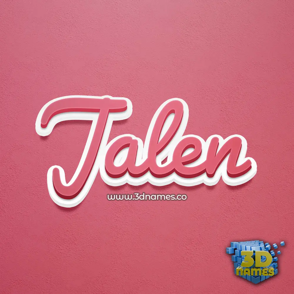 jalen in Red Scribble style - 3D name wallpaper