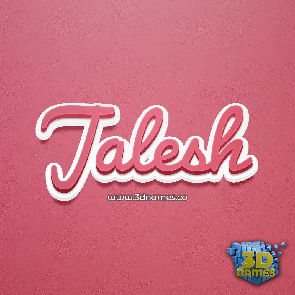 jalesh in Red Scribble style - 3D name wallpaper