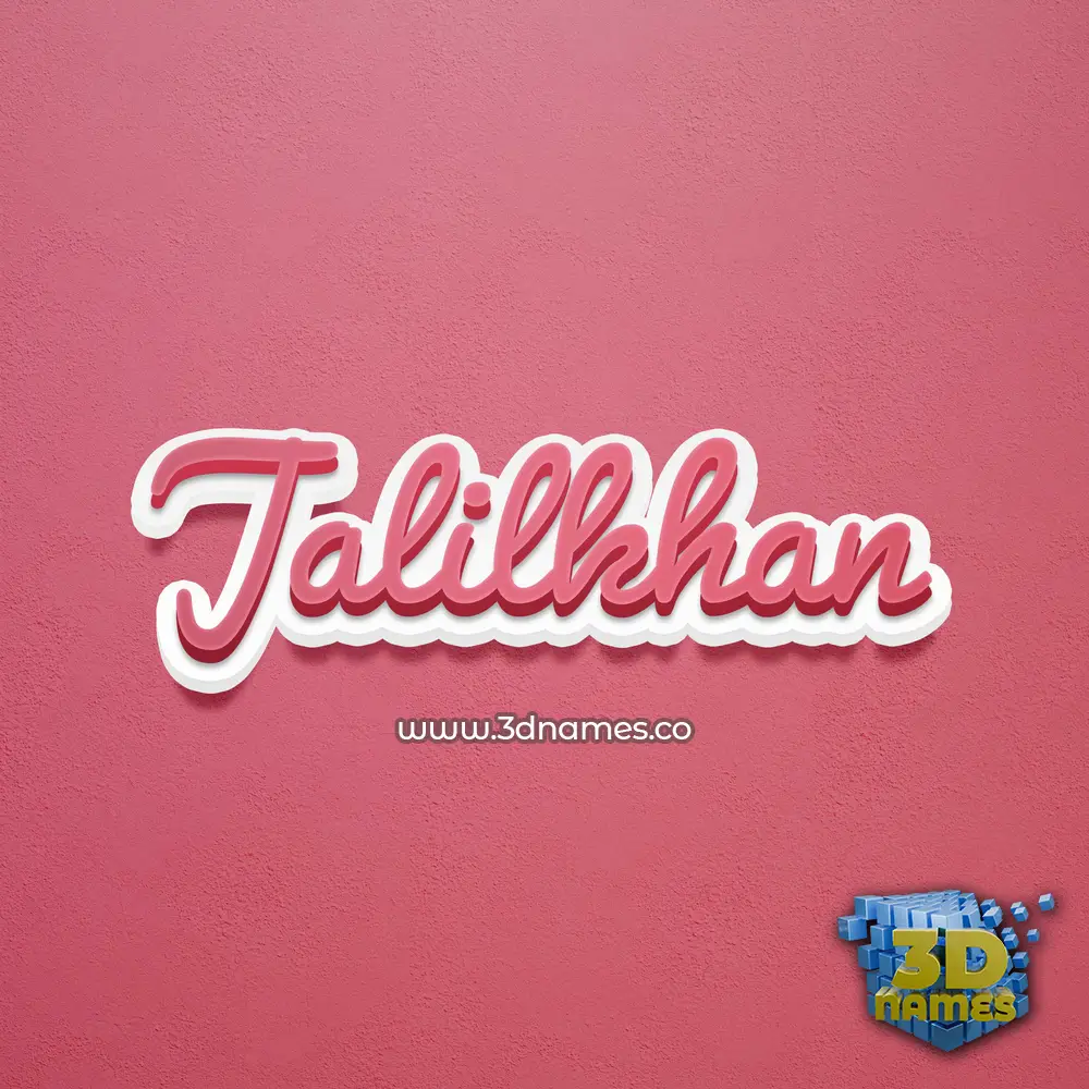 jalilkhan in Red Scribble style - 3D name wallpaper