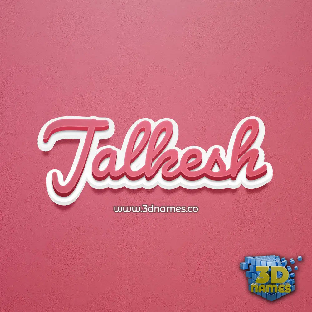 jalkesh in Red Scribble style - 3D name wallpaper