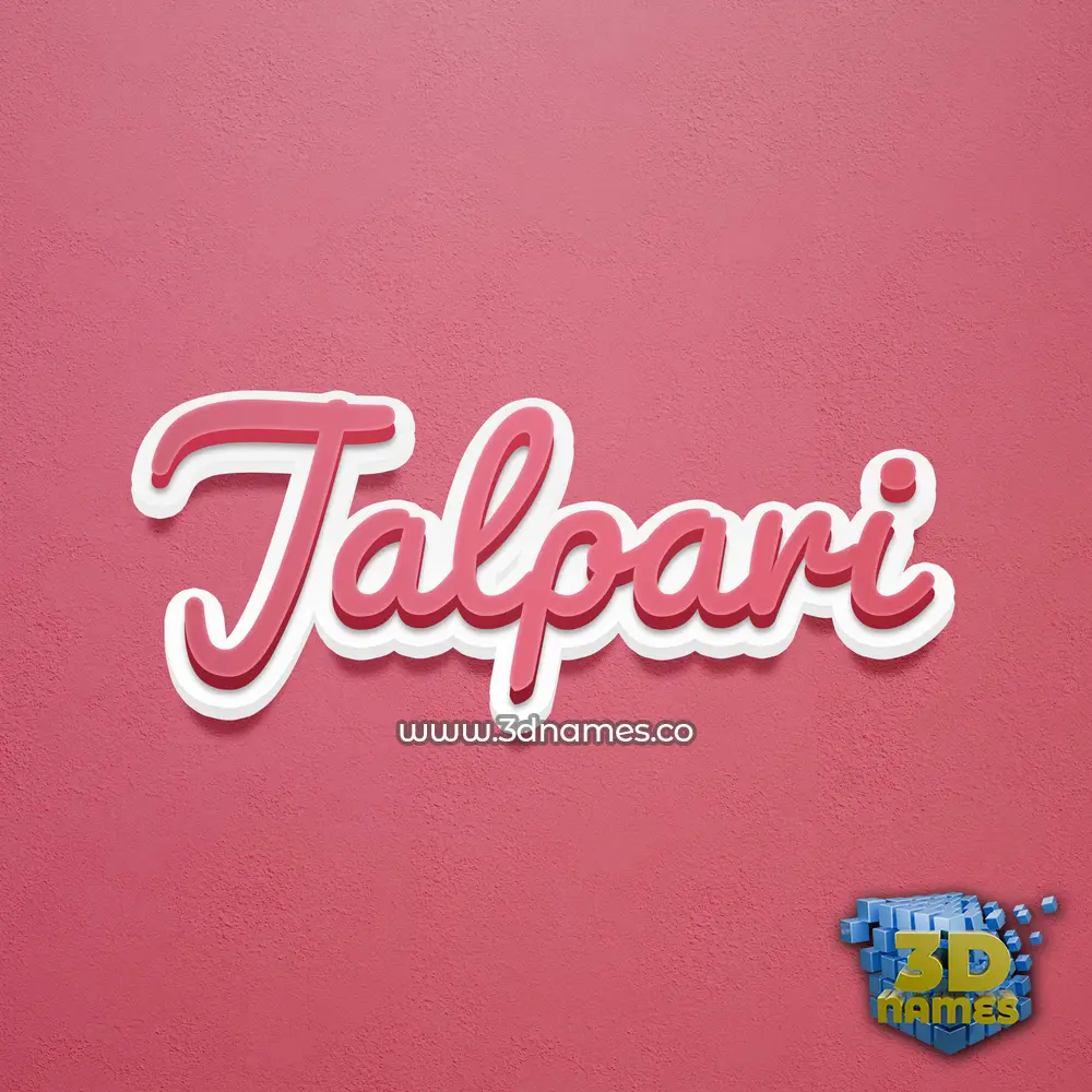 jalpari in Red Scribble style - 3D name wallpaper