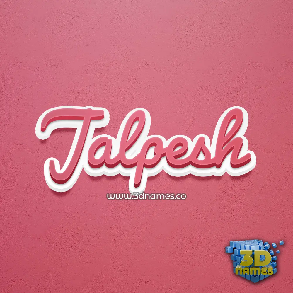 jalpesh in Red Scribble style - 3D name wallpaper