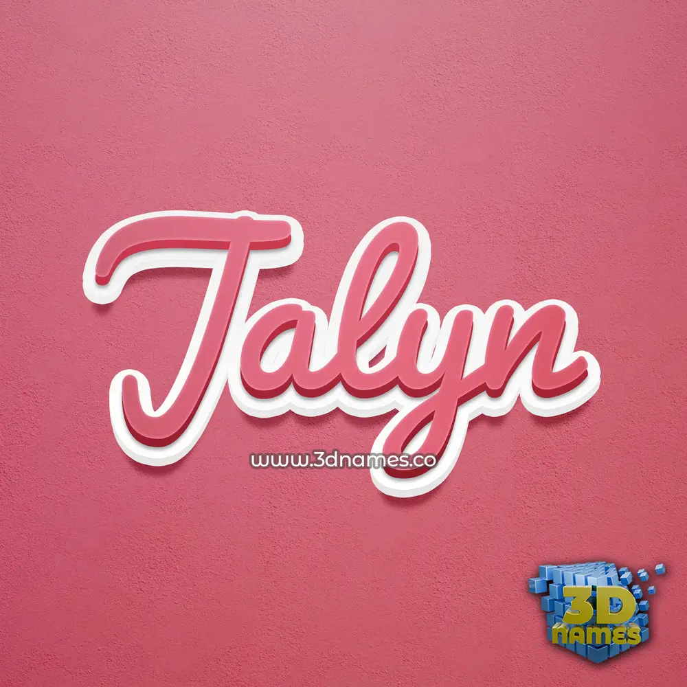 jalyn in Red Scribble style - 3D name wallpaper