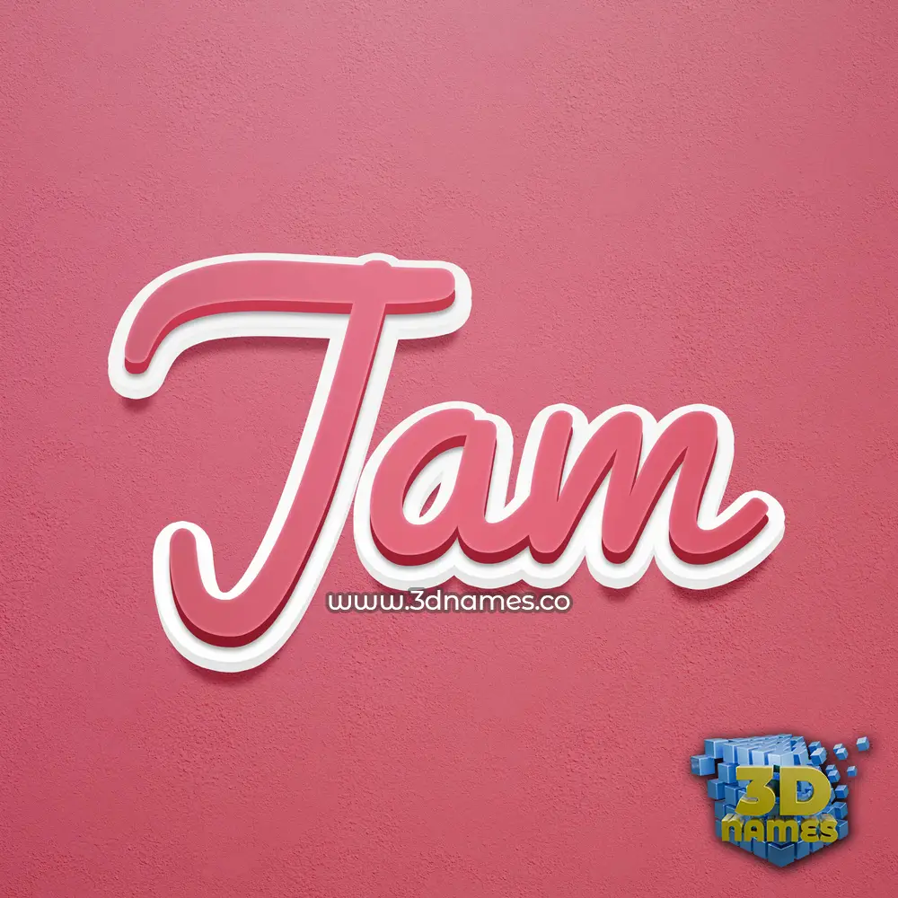 jam in Red Scribble style - 3D name wallpaper