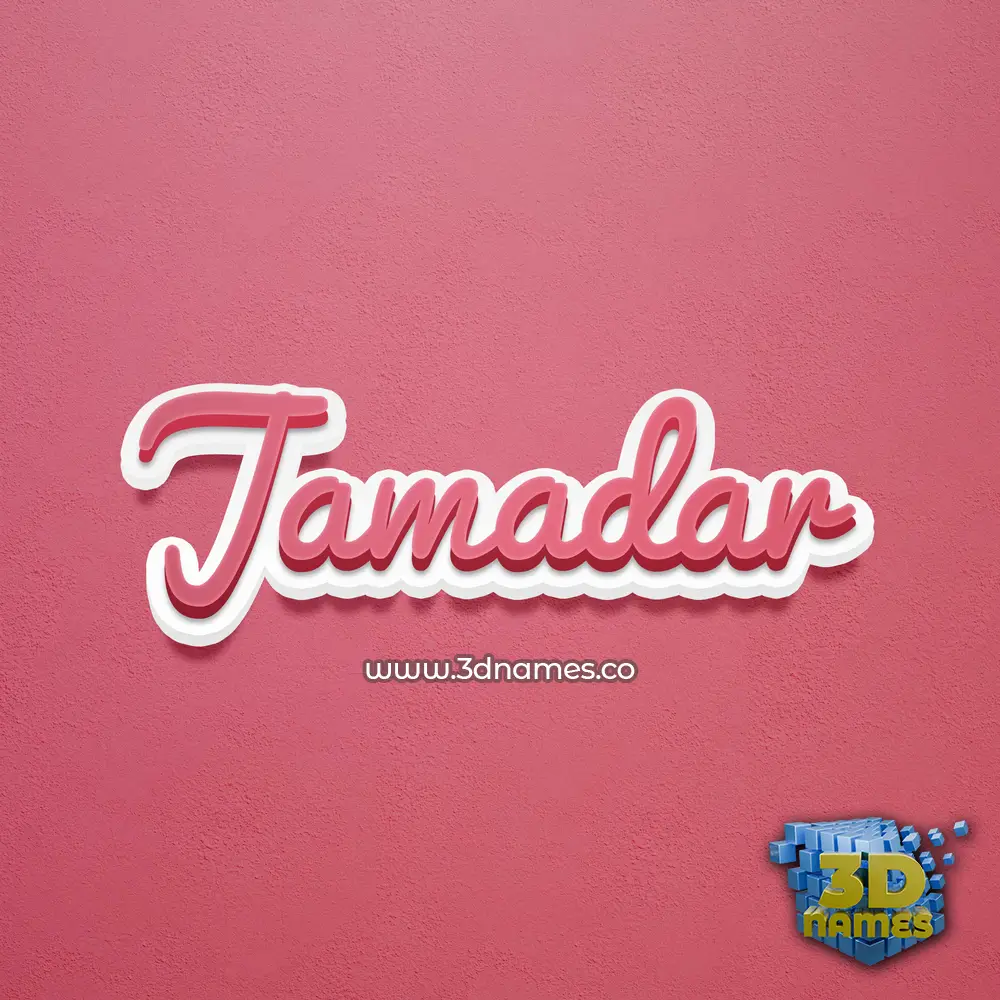 jamadar in Red Scribble style - 3D name wallpaper
