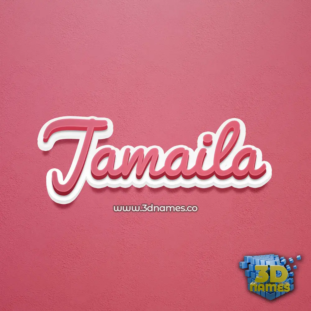 jamaila in Red Scribble style - 3D name wallpaper