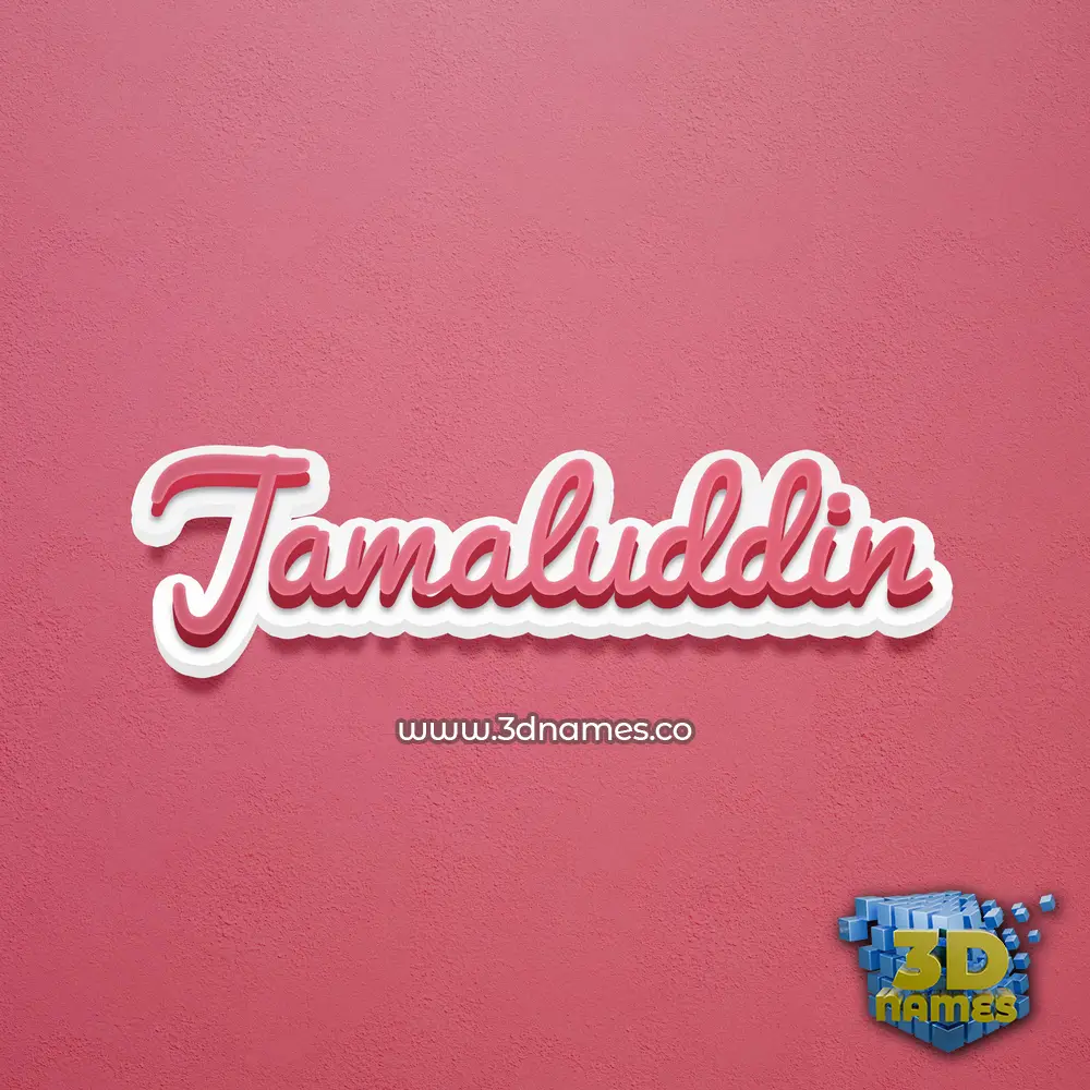 jamaluddin in Red Scribble style - 3D name wallpaper