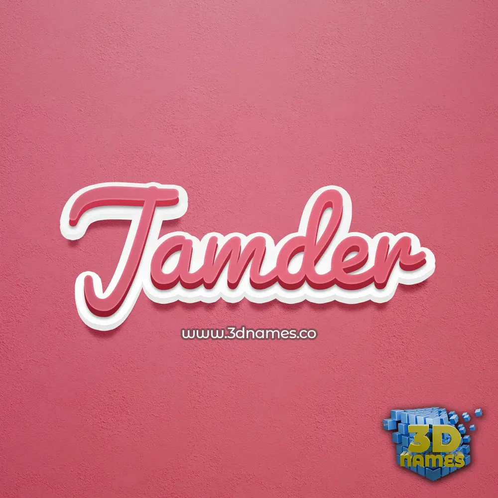 jamder in Red Scribble style - 3D name wallpaper