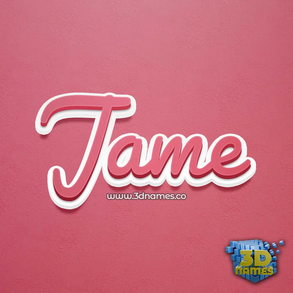 jame in Red Scribble style - 3D name wallpaper