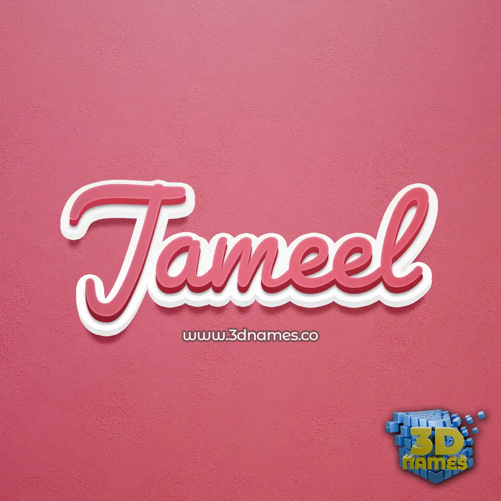 jameel in Red Scribble style - 3D name wallpaper