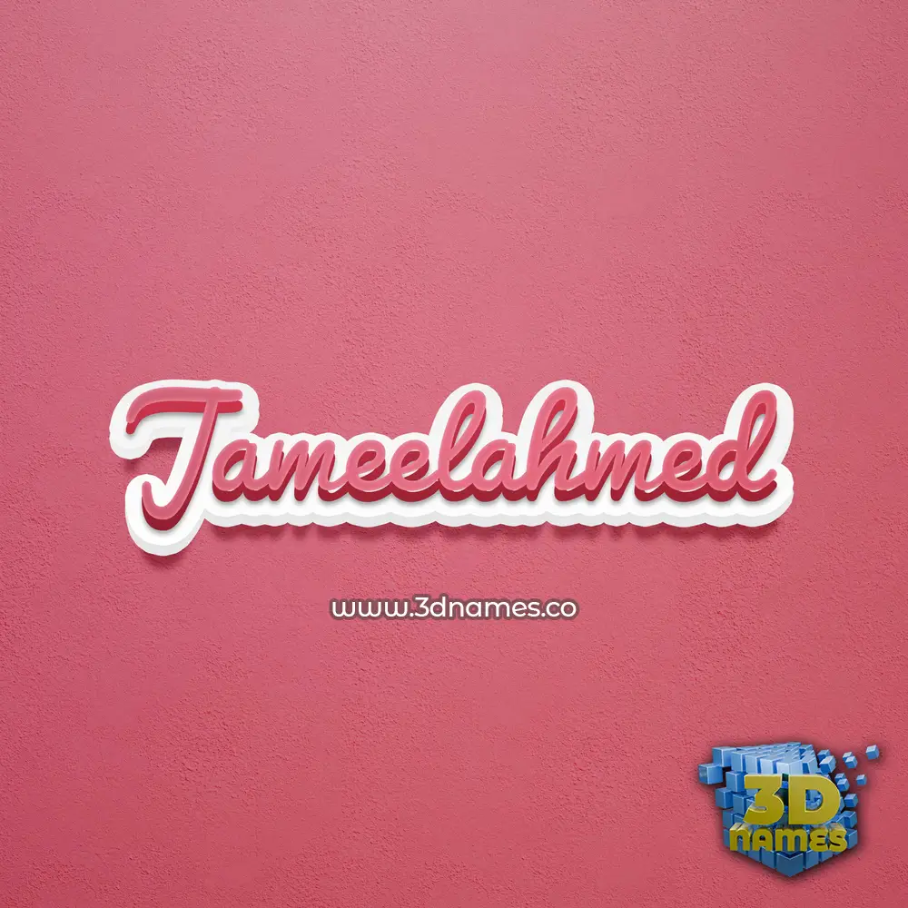 jameelahmed in Red Scribble style - 3D name wallpaper