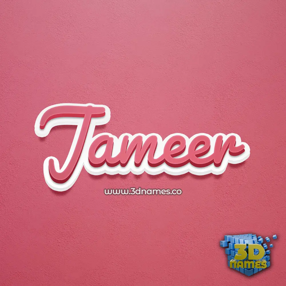 jameer in Red Scribble style - 3D name wallpaper