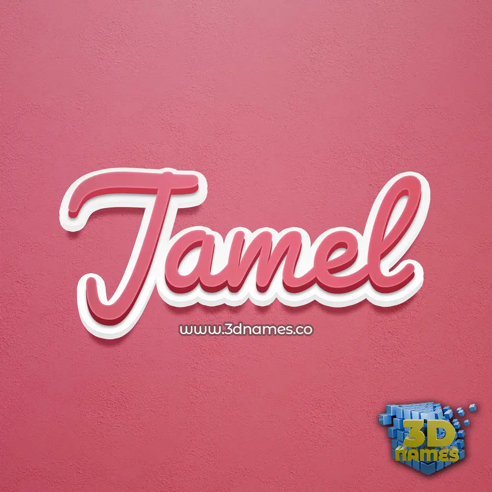 jamel in Red Scribble style - 3D name wallpaper