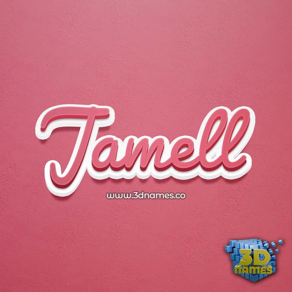 jamell in Red Scribble style - 3D name wallpaper
