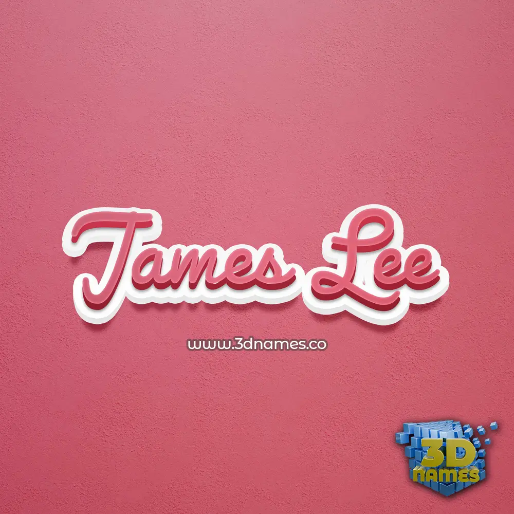 james lee in Red Scribble style - 3D name wallpaper
