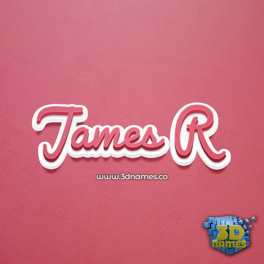 james r in Red Scribble style - 3D name wallpaper