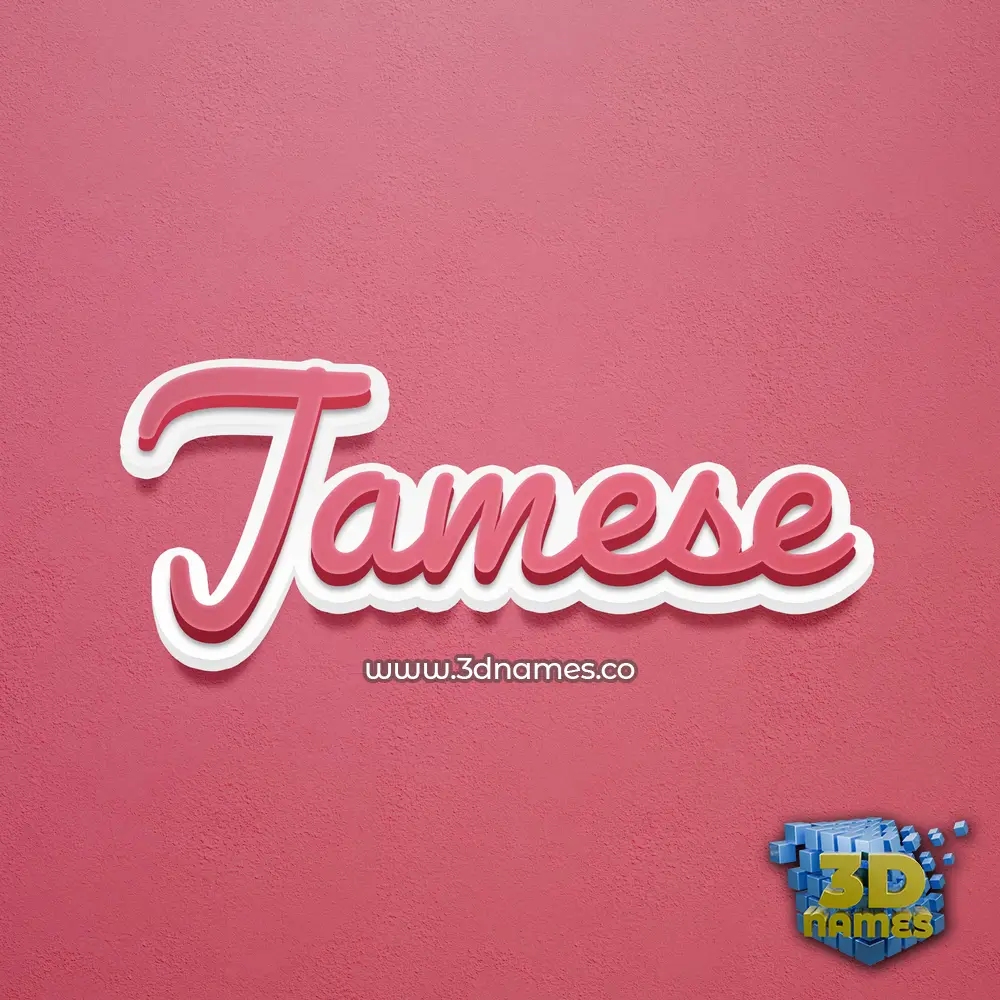 jamese in Red Scribble style - 3D name wallpaper