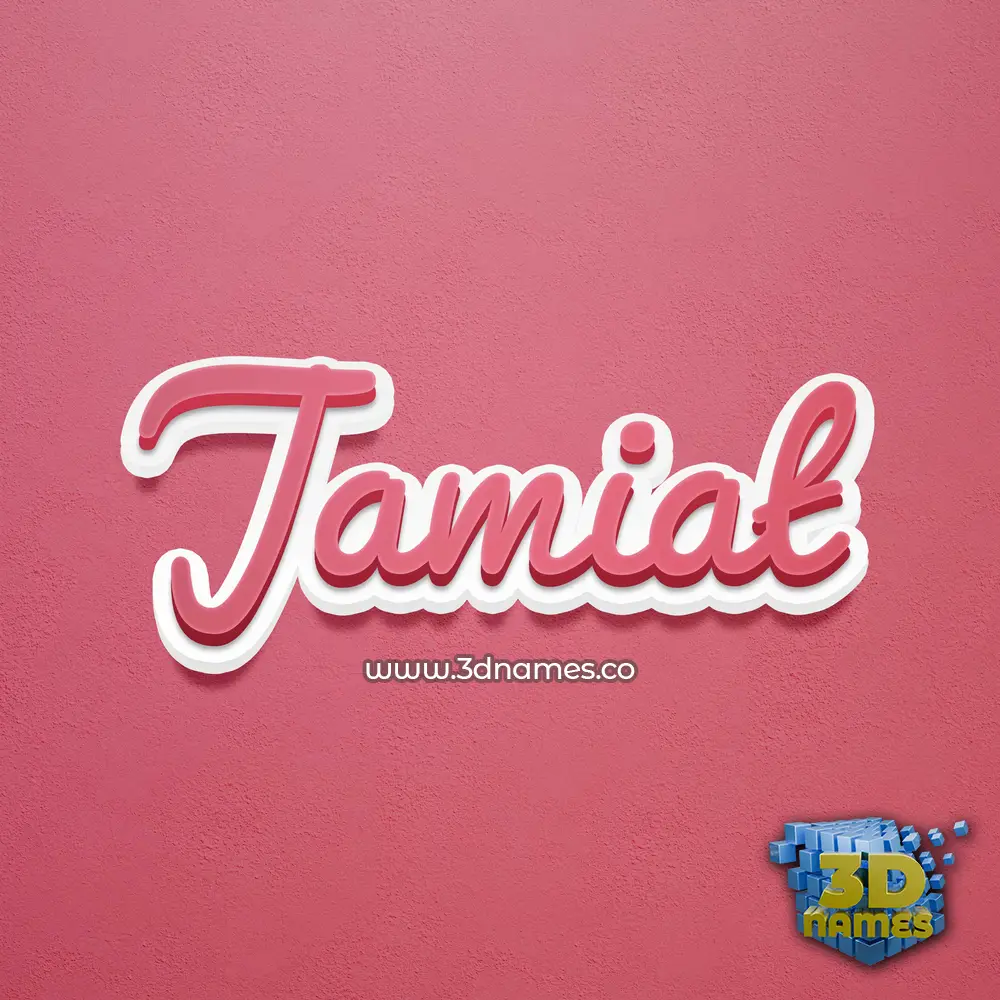 jamiat in Red Scribble style - 3D name wallpaper