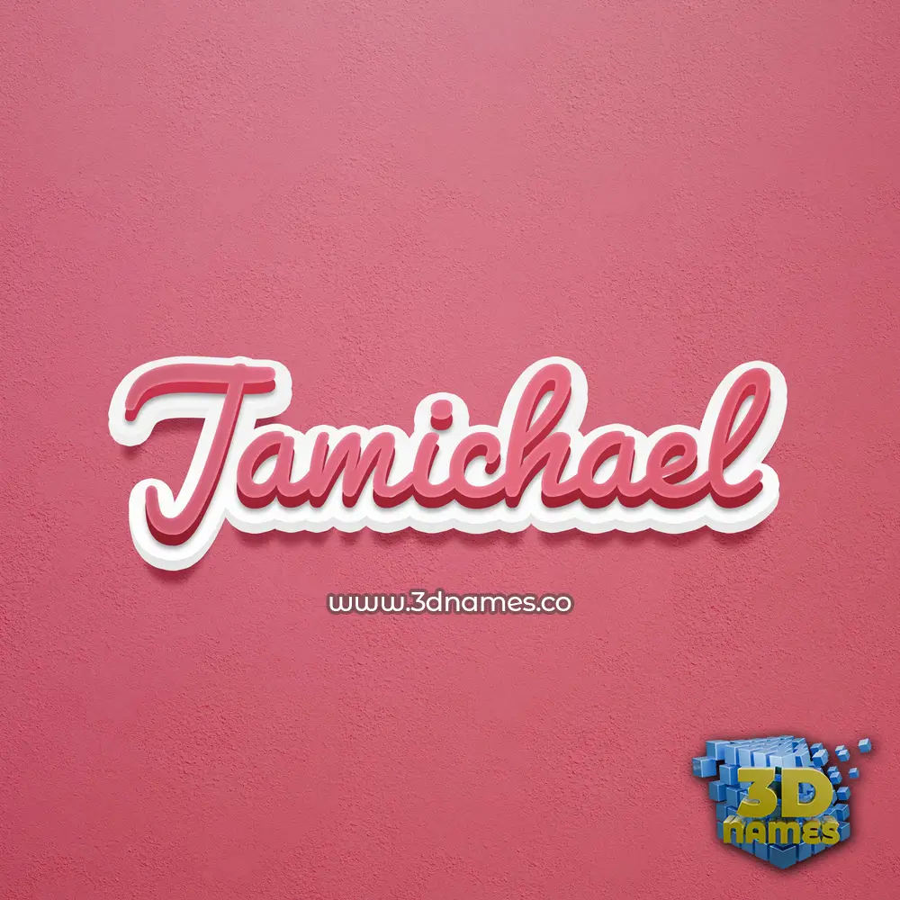 jamichael in Red Scribble style - 3D name wallpaper