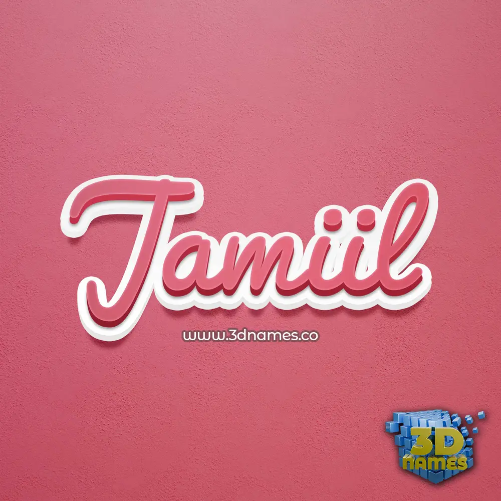 jamiil in Red Scribble style - 3D name wallpaper