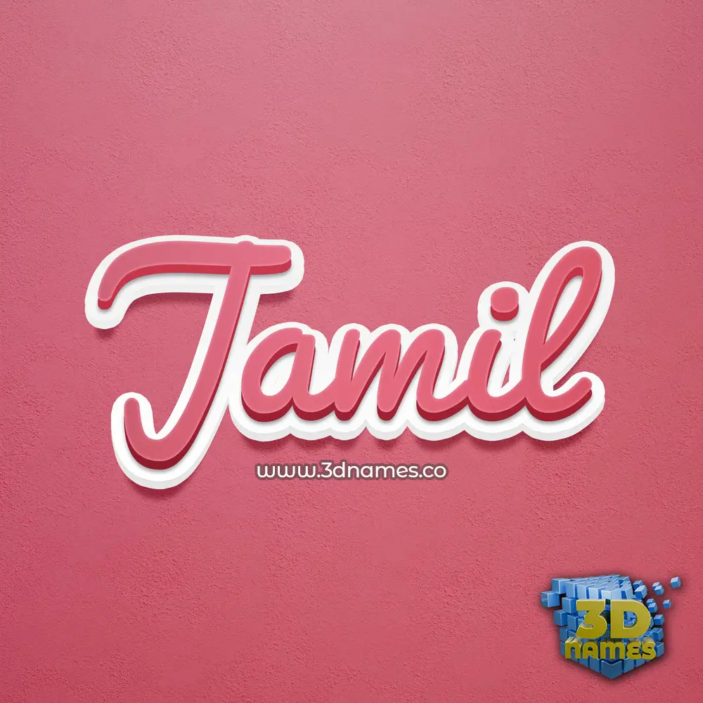 jamil in Red Scribble style - 3D name wallpaper