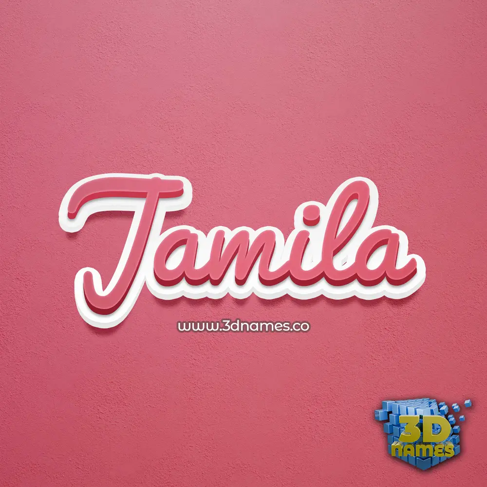 jamila in Red Scribble style - 3D name wallpaper