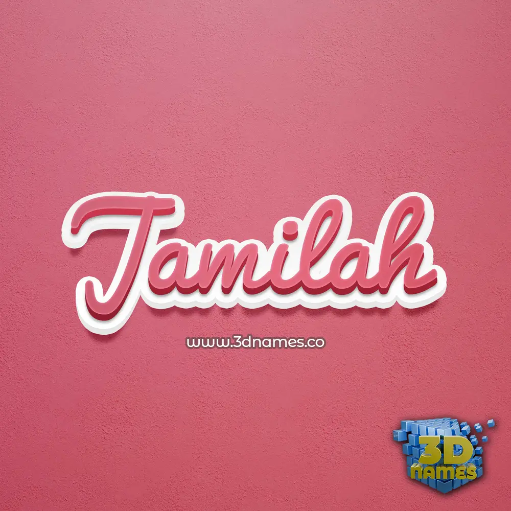 jamilah in Red Scribble style - 3D name wallpaper